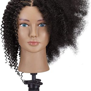 Tête de mannequin afro-américaine Vraie tête de mannequin pour coiffer noir
