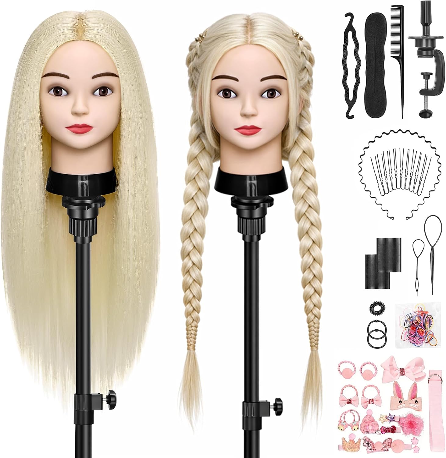 tete a coiffer pro blonde et ses accessoires